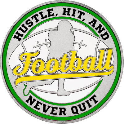 Yellow "Football" with Green Outer Circular Borders